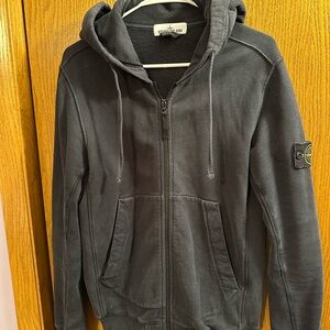 Stone Island Charcoal Zip-Up Hoodie